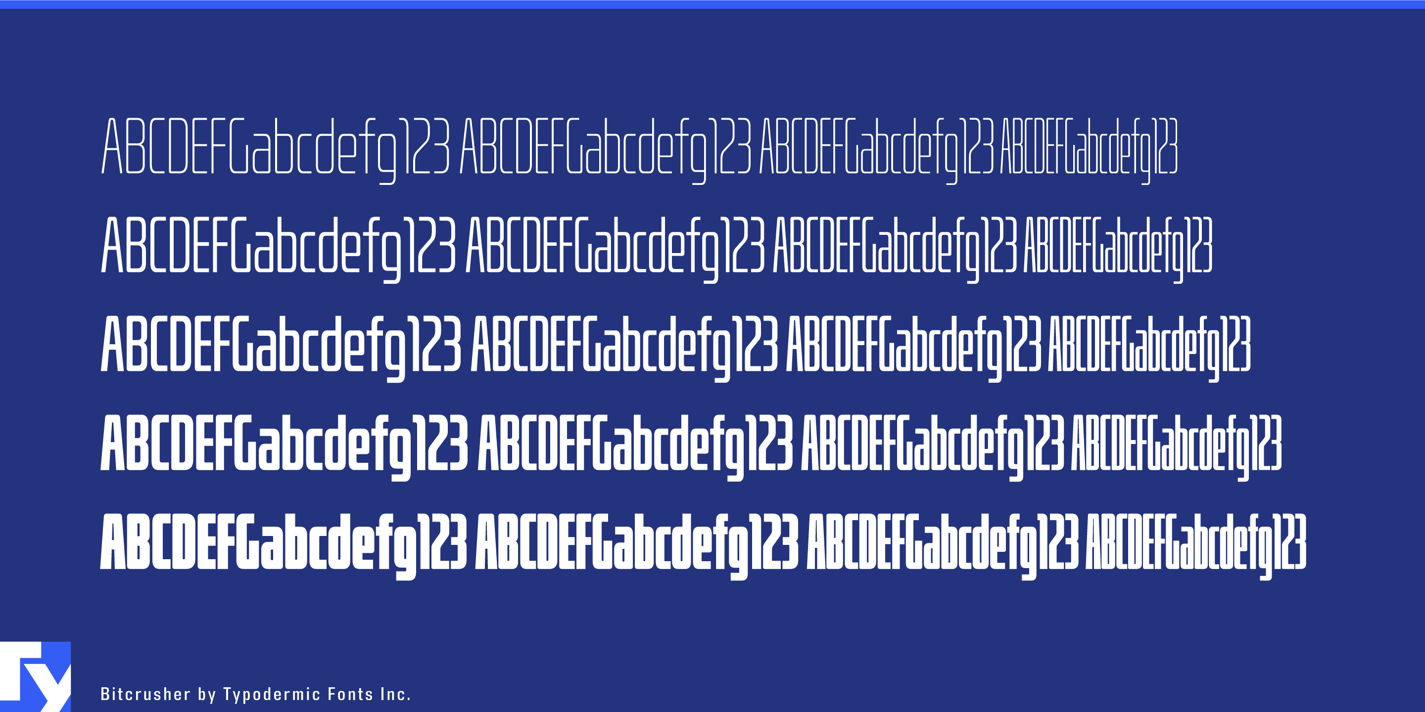 Пример шрифта Bitcrusher Crammed Regular
