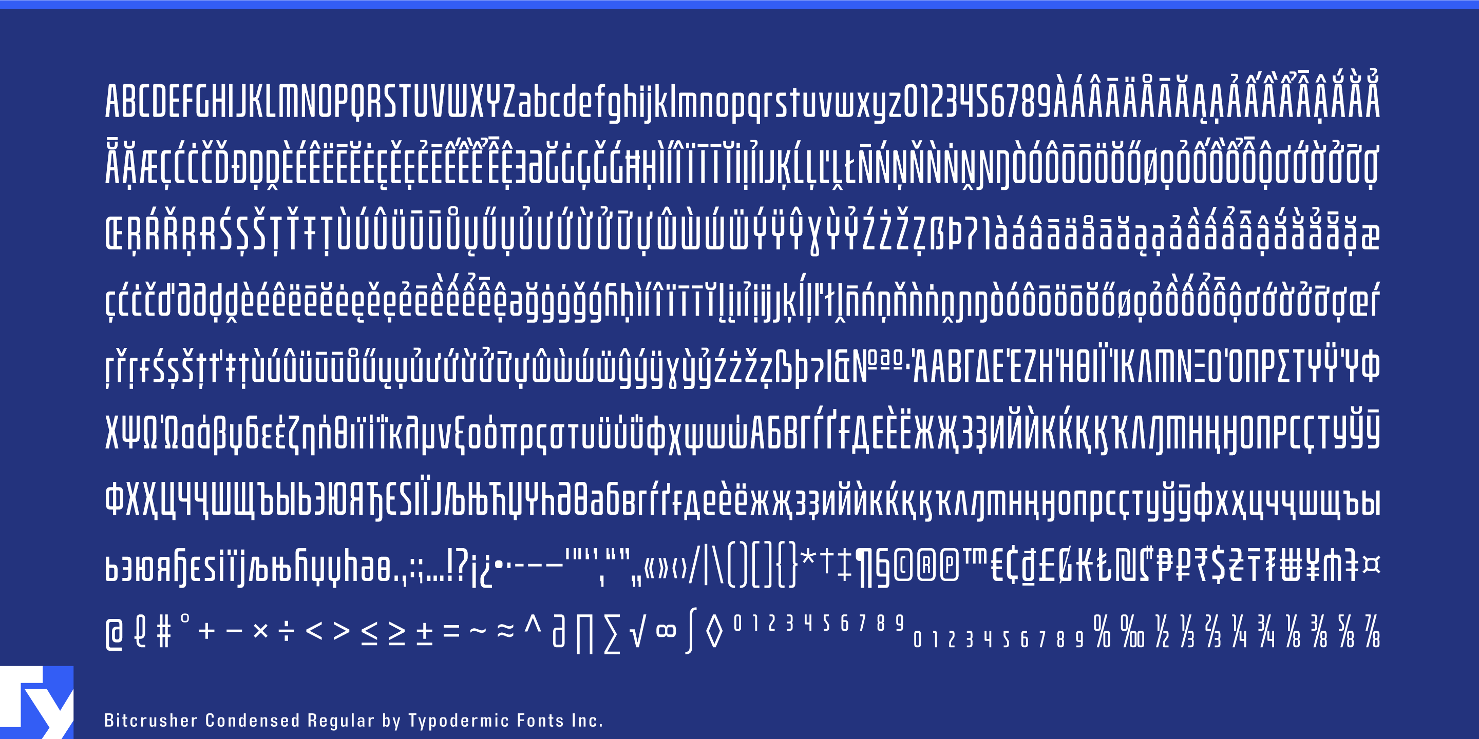 Пример шрифта Bitcrusher Condensed Bold