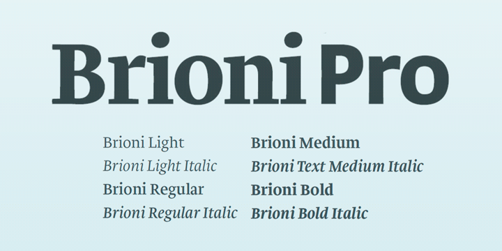 Пример шрифта Brioni Text Pro