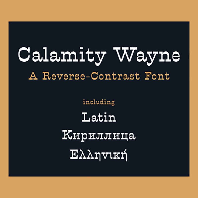 Пример шрифта Calamity Wayne