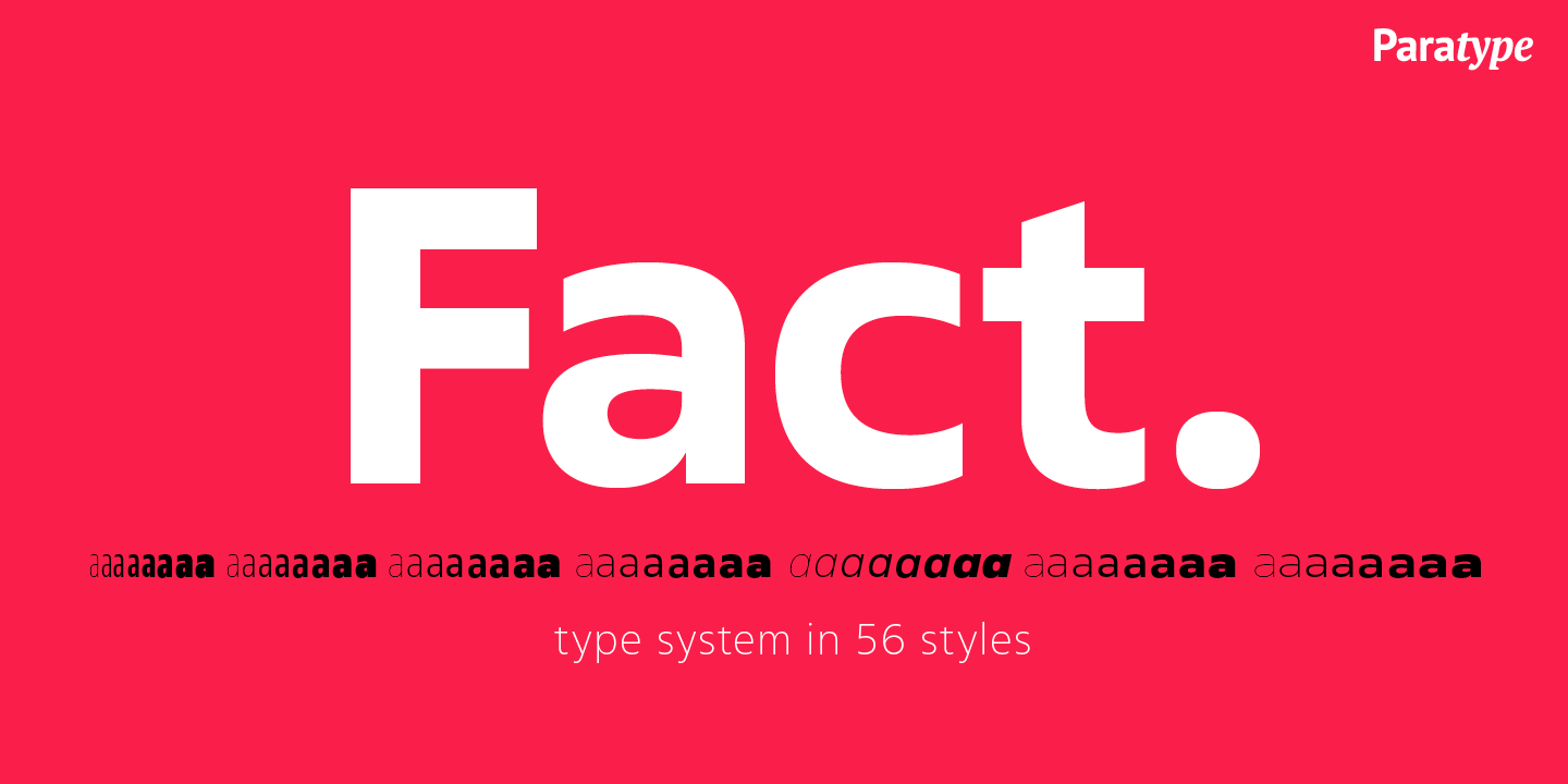 Пример шрифта Fact Expanded