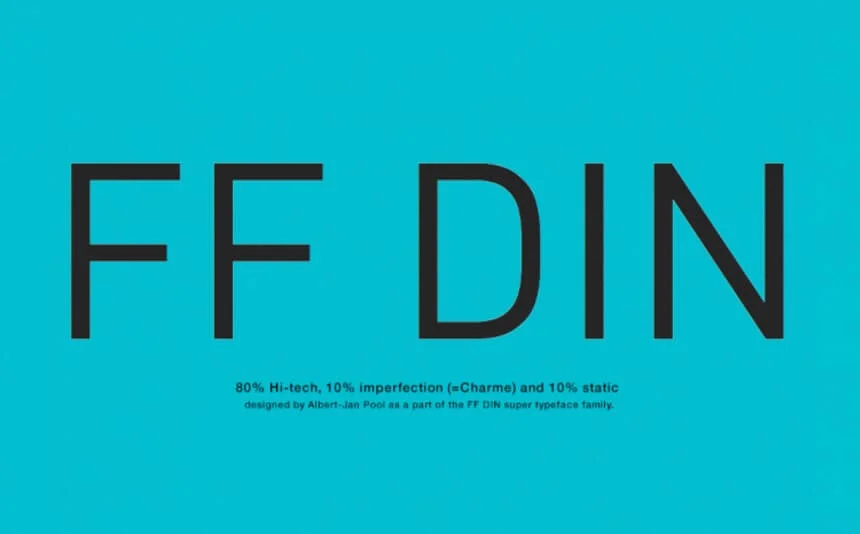 Пример шрифта FF DIN