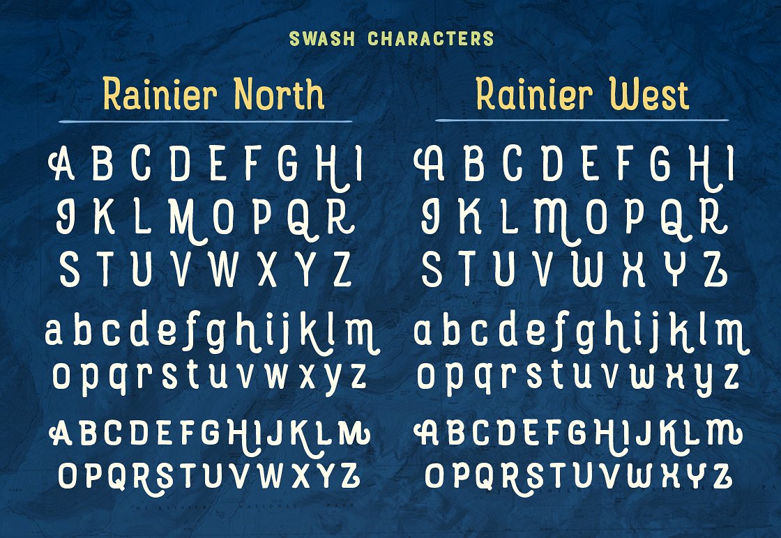 Пример шрифта Rainier North 200
