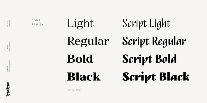 Пример шрифта TT Nooks Script-Light