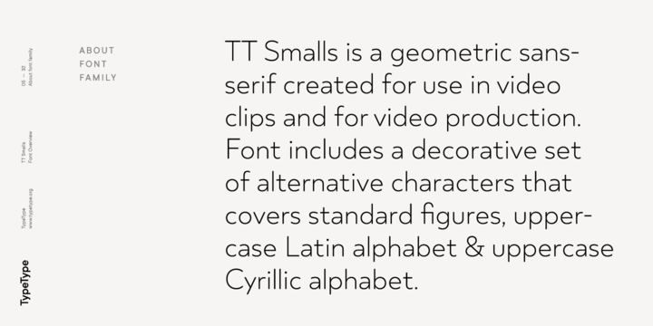Пример шрифта TT Smalls Light Italic