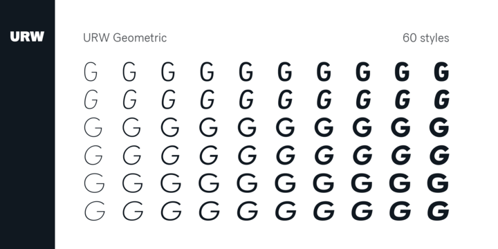 Пример шрифта URW Geometric Medium Italic