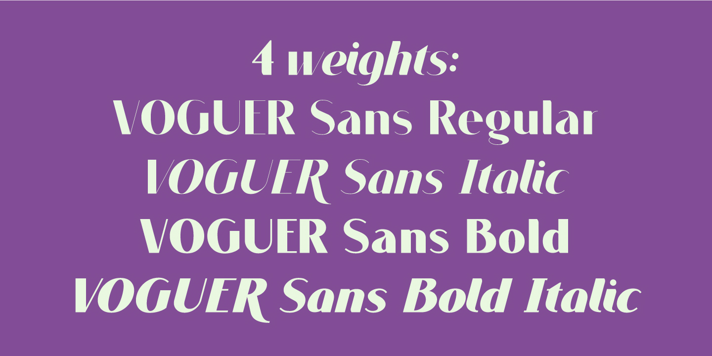 Пример шрифта Voguer Sans Italic