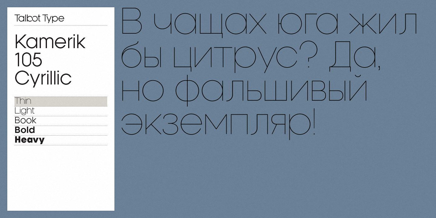 Пример шрифта Kamerik 105 Book Oblique
