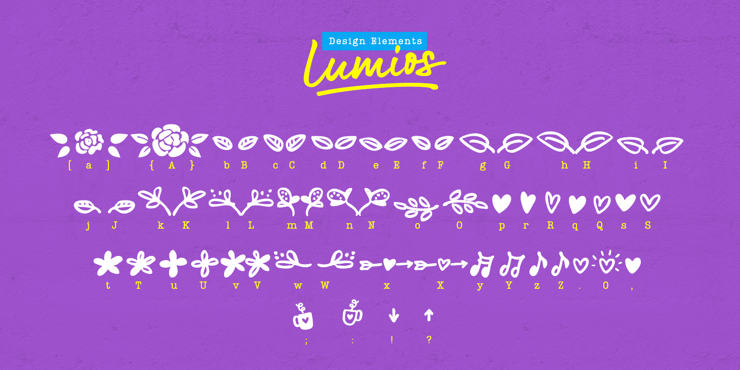 Пример шрифта Lumios Design Elements