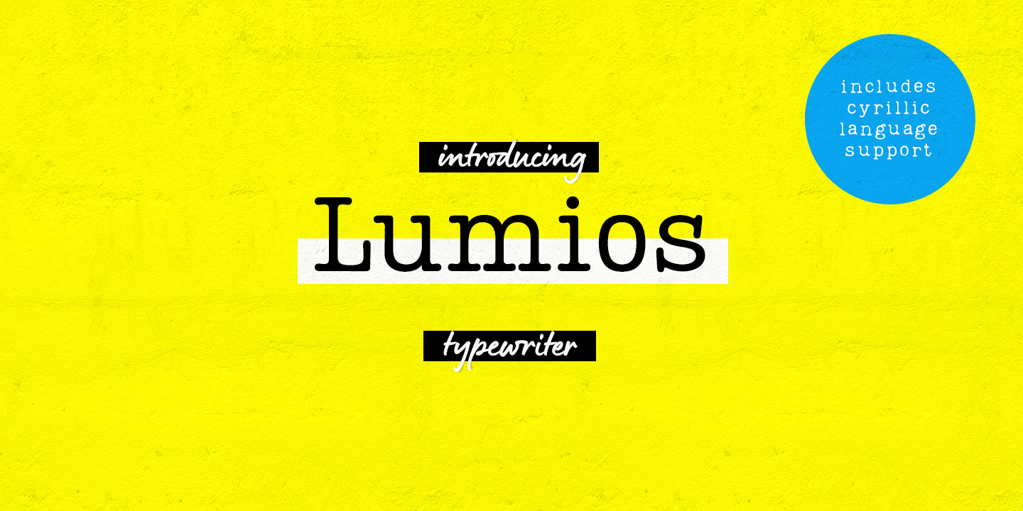 Пример шрифта Lumios Typewriter Old