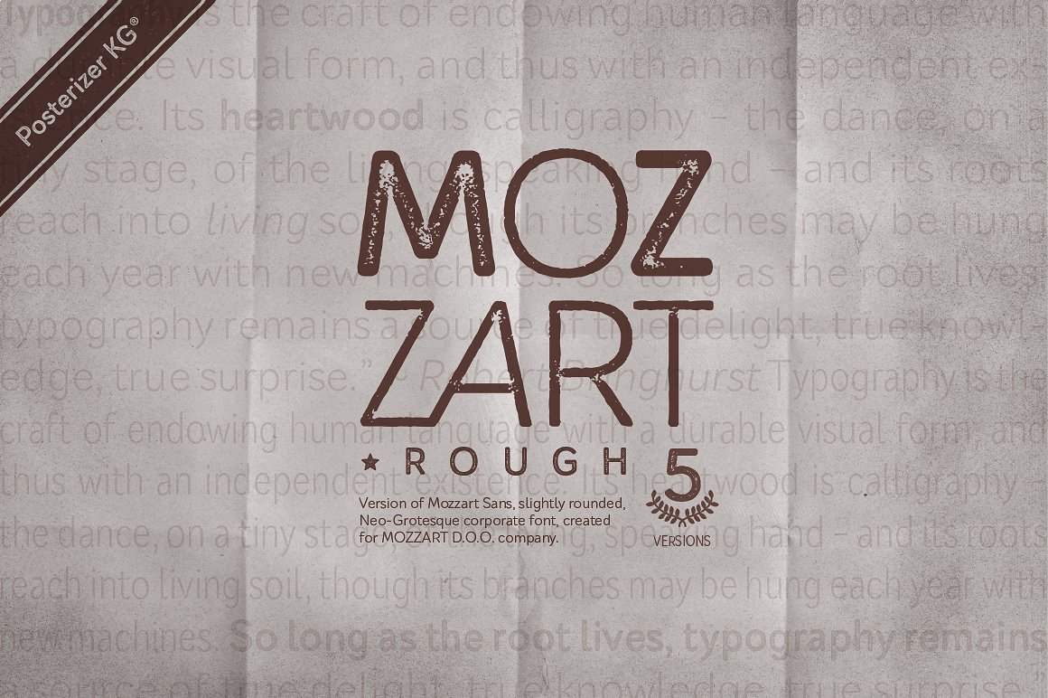 Пример шрифта Mozzart Rough Regular