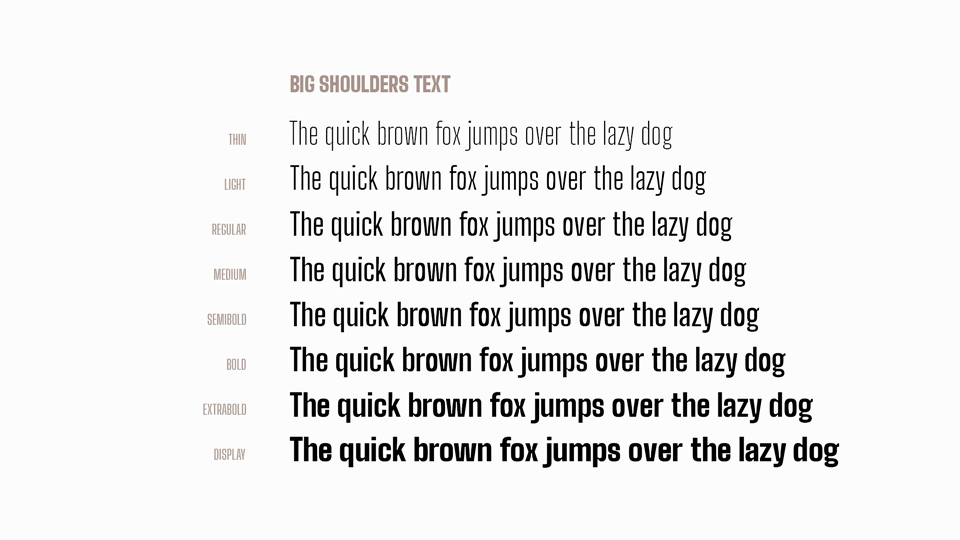 Пример шрифта Big Shoulders Text Thin