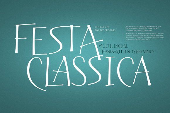 Пример шрифта Festa Classica