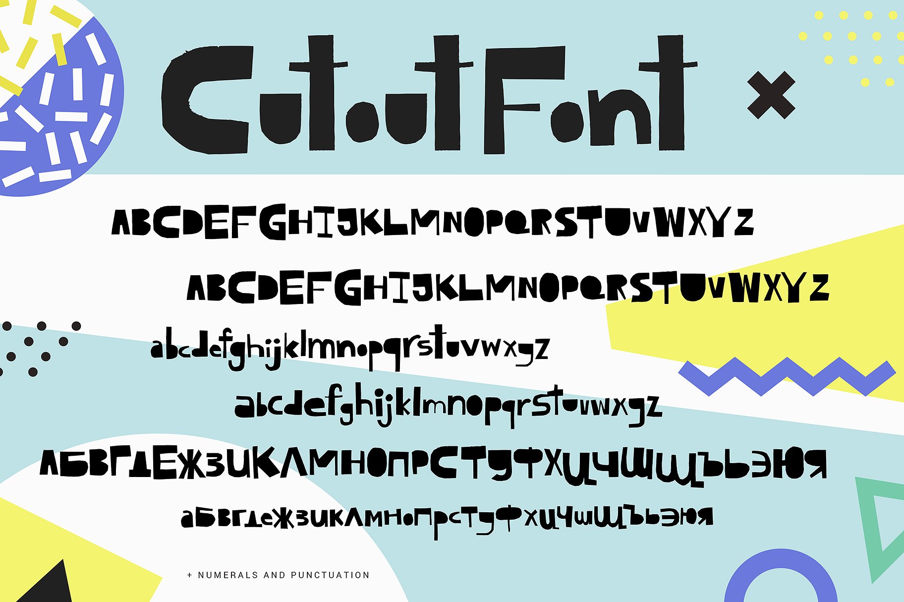 Пример шрифта Cutout New Regular