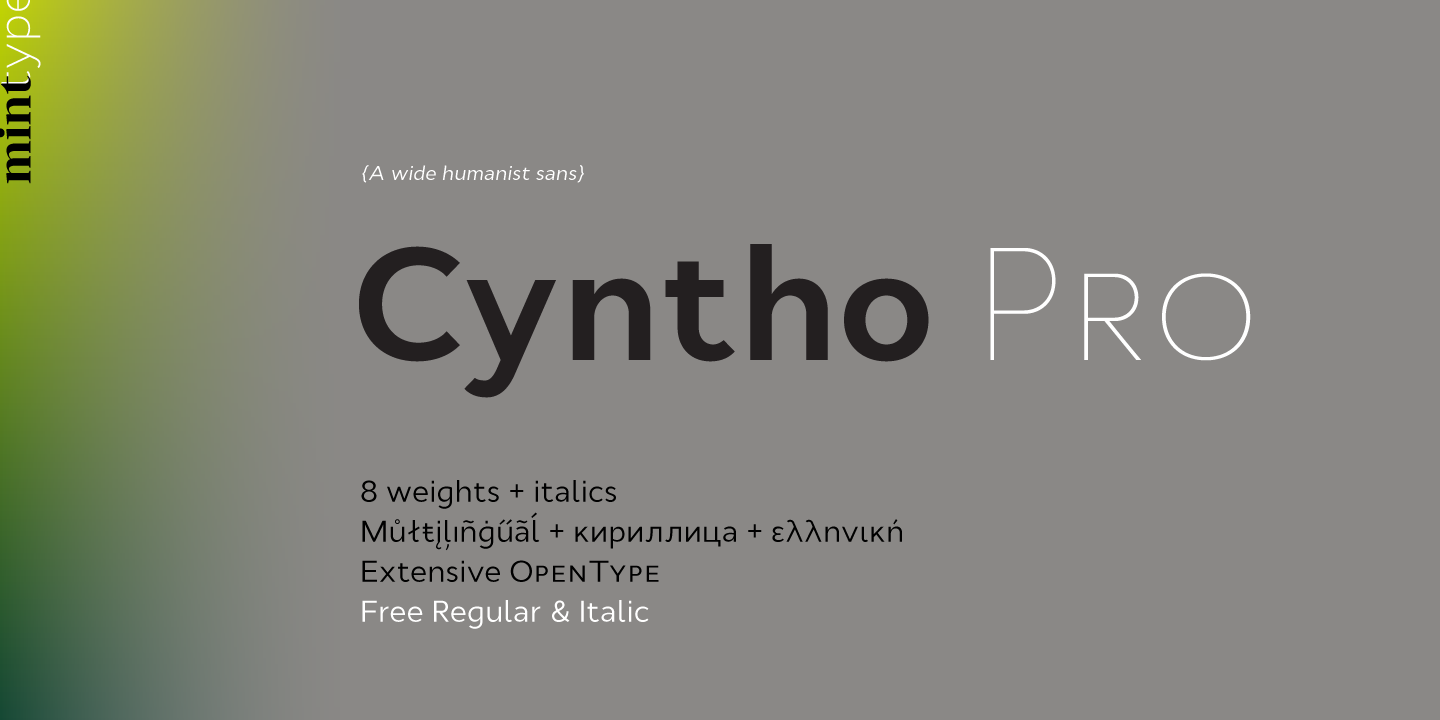 Пример шрифта Cyntho