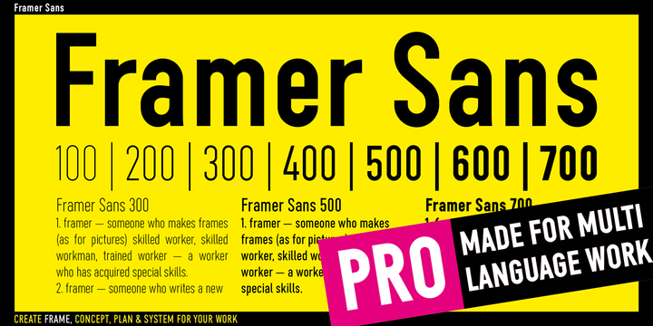 Пример шрифта Framer Sans