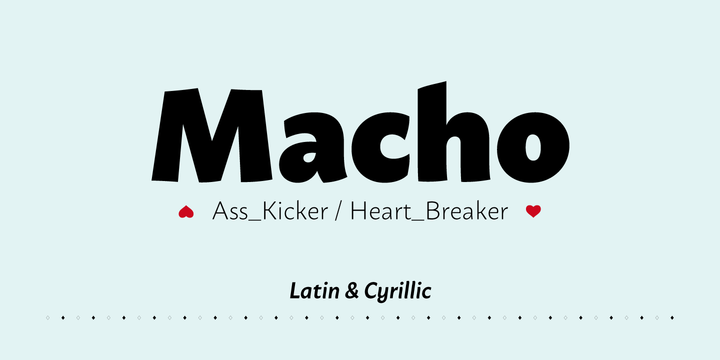 Пример шрифта Macho