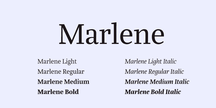 Пример шрифта Marlene