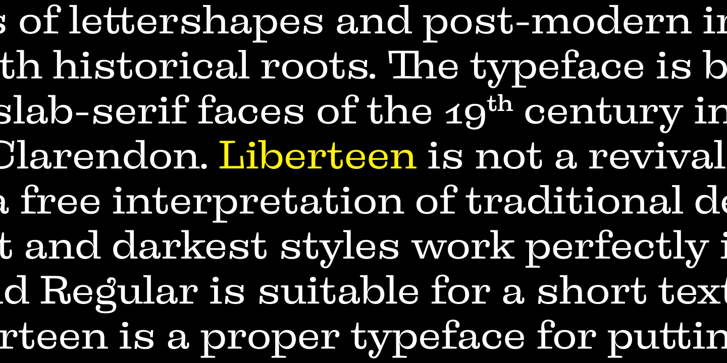 Пример шрифта Liberteen Medium