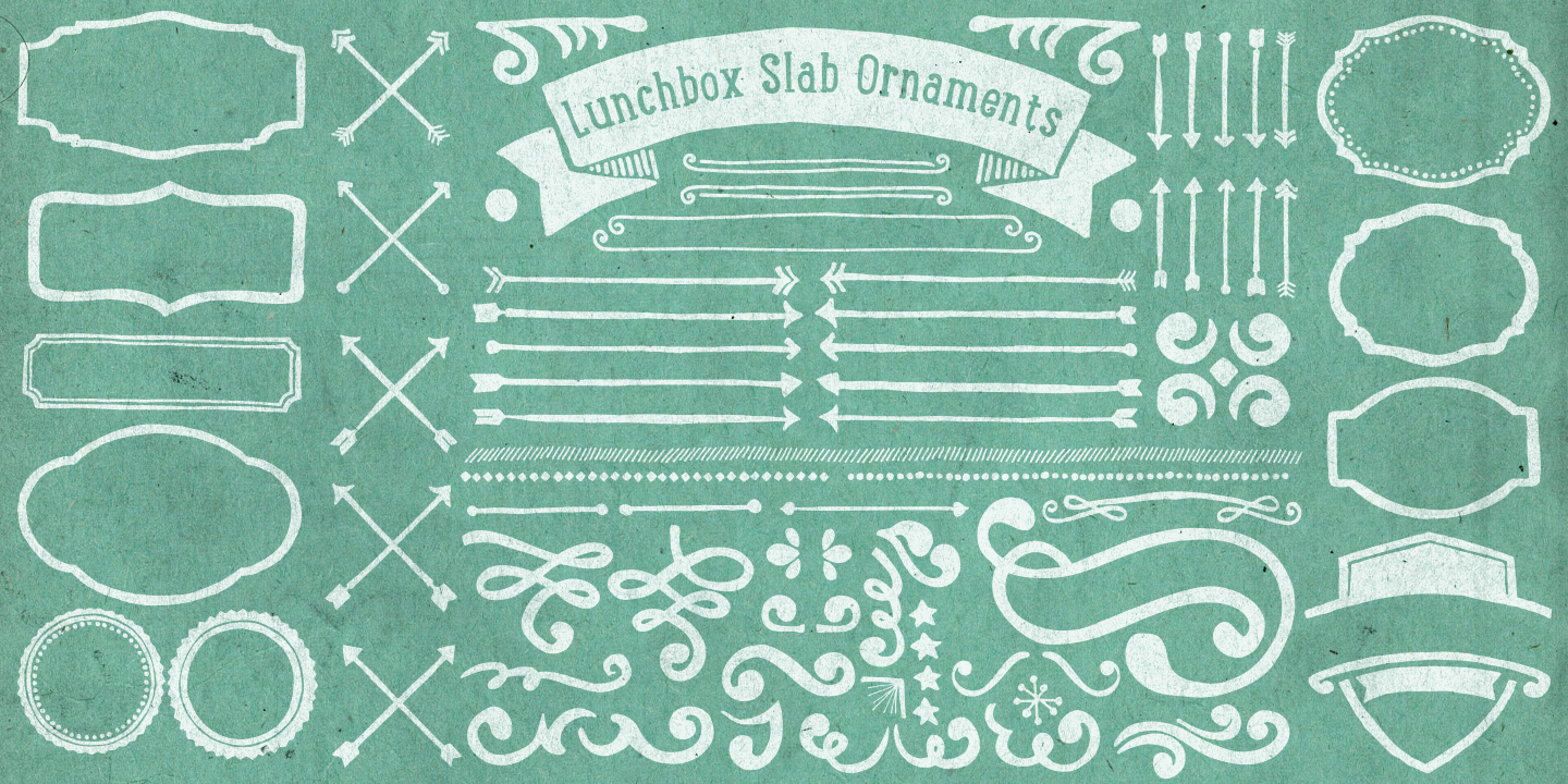 Пример шрифта LunchBox Slab Ornaments