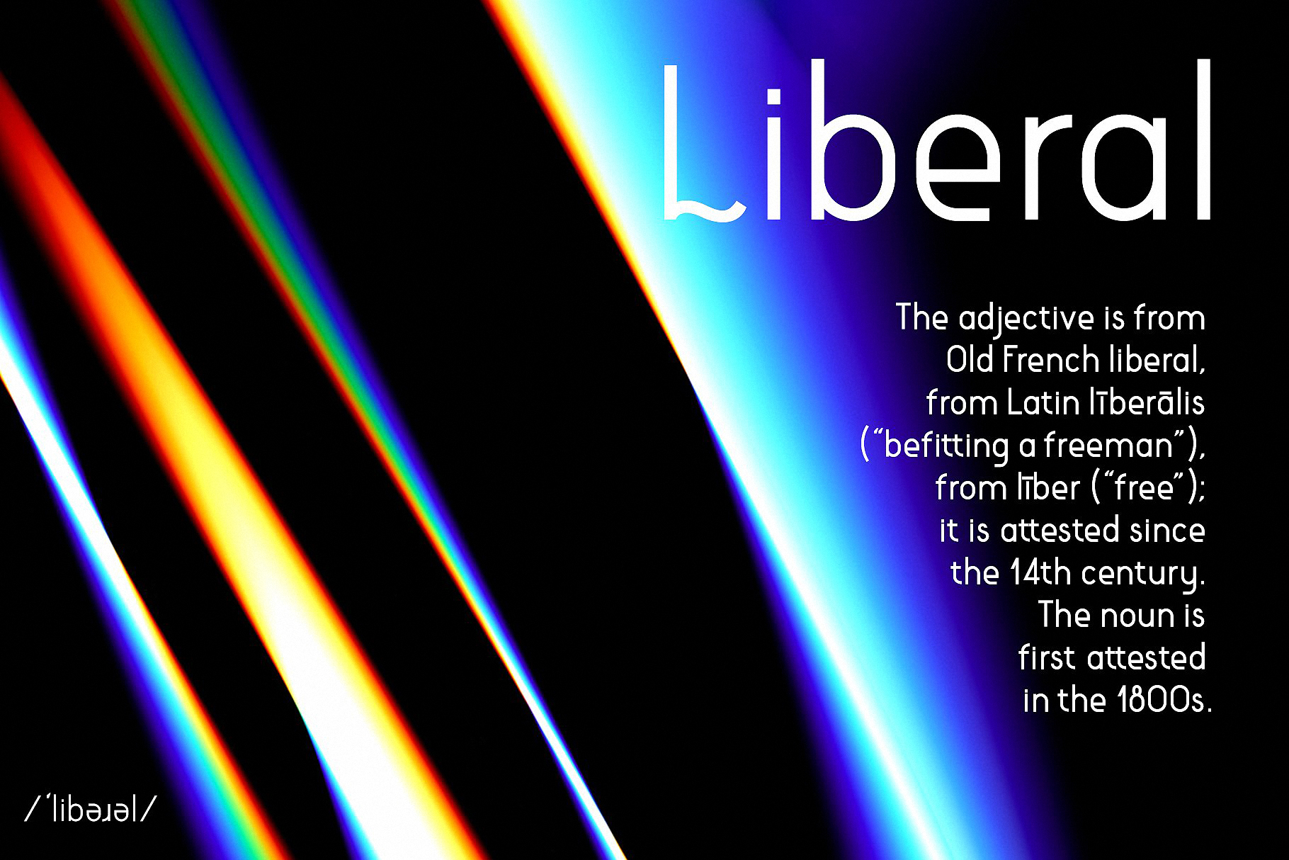 Пример шрифта Liberal Condensed Ultra light