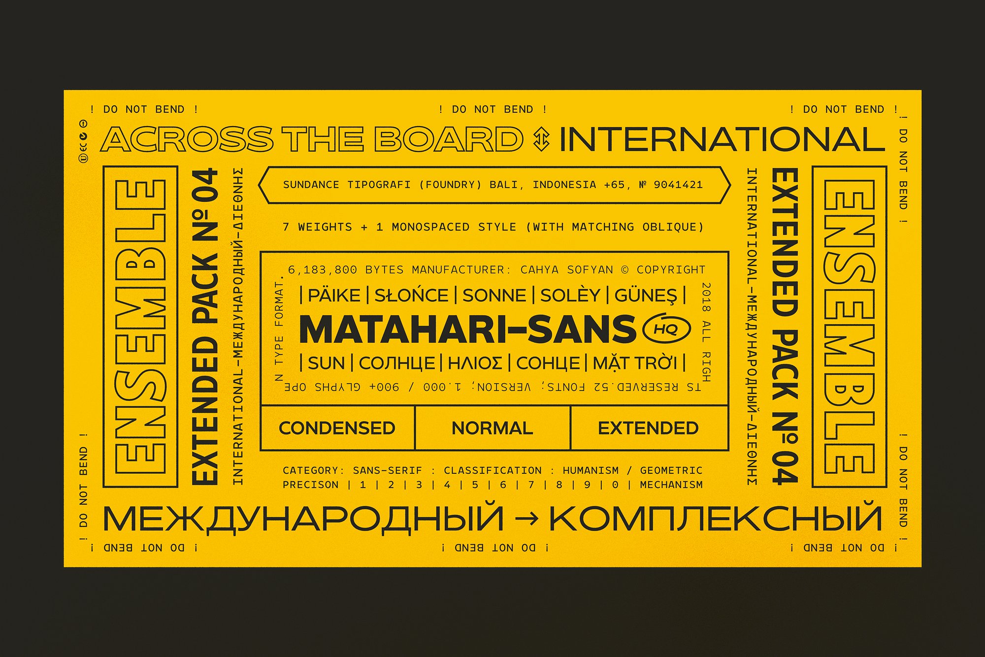 Пример шрифта Matahari Extra Bold