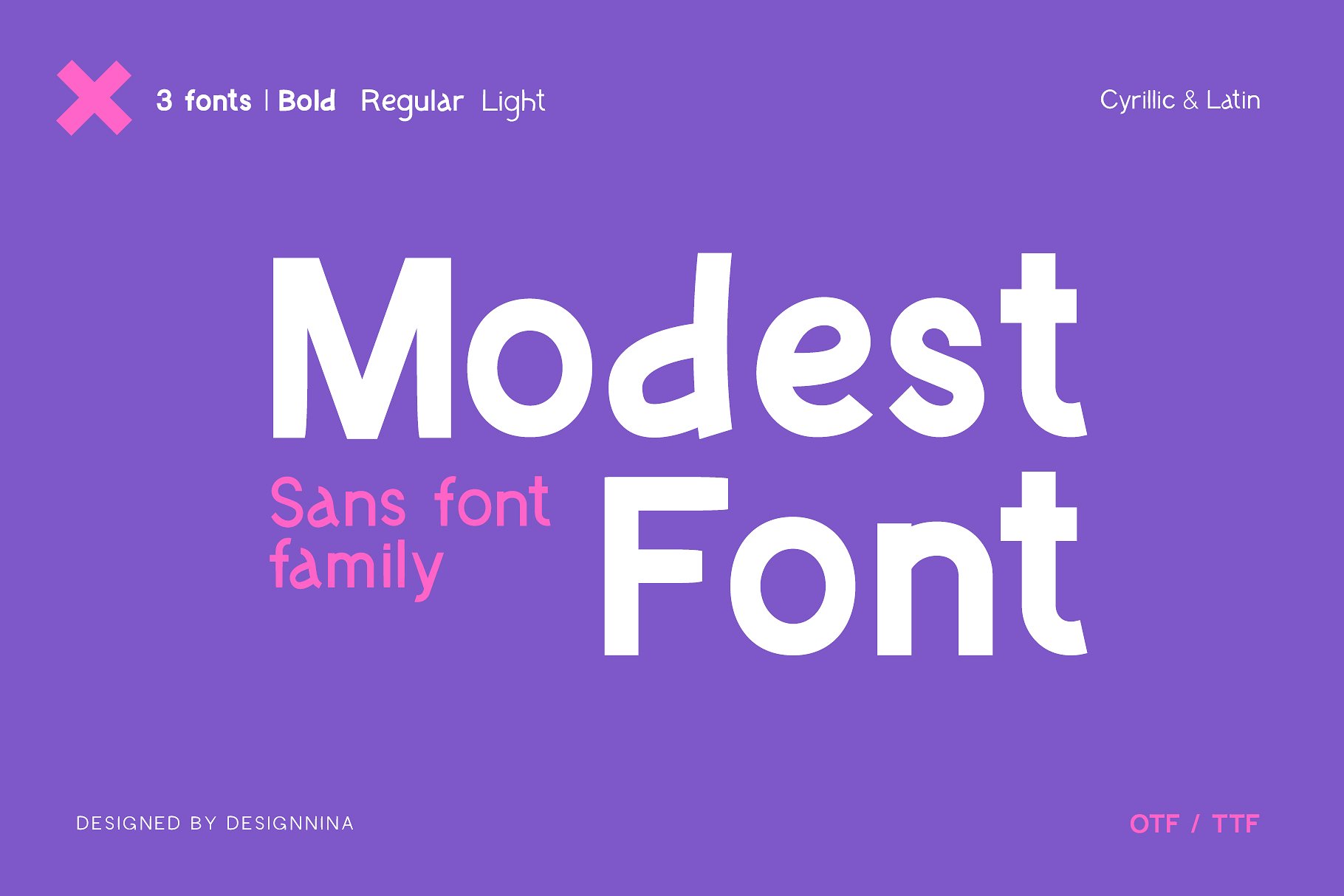 Пример шрифта Modest Font