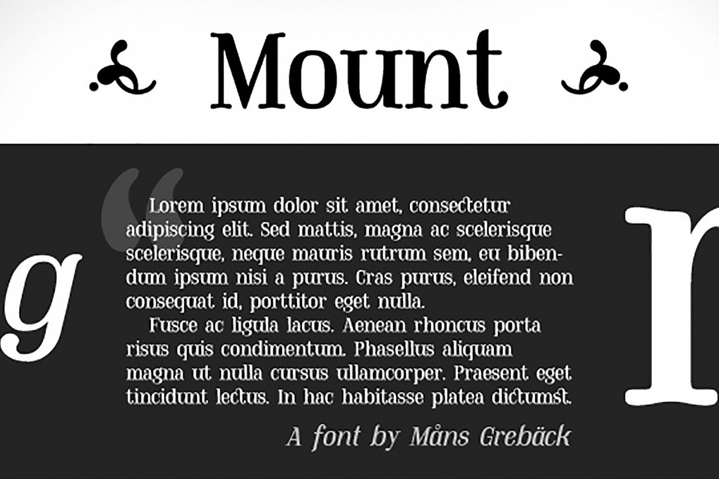 Пример шрифта Mount