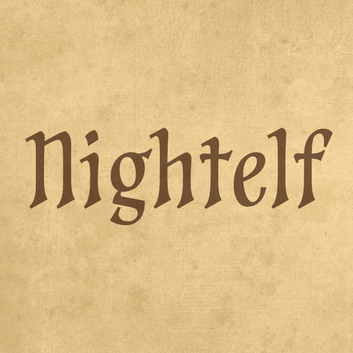Пример шрифта Nightelf