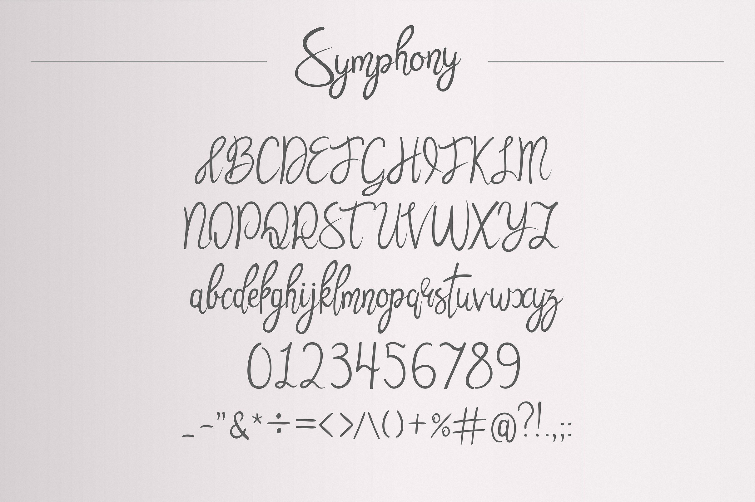 Пример шрифта Simphony Regular
