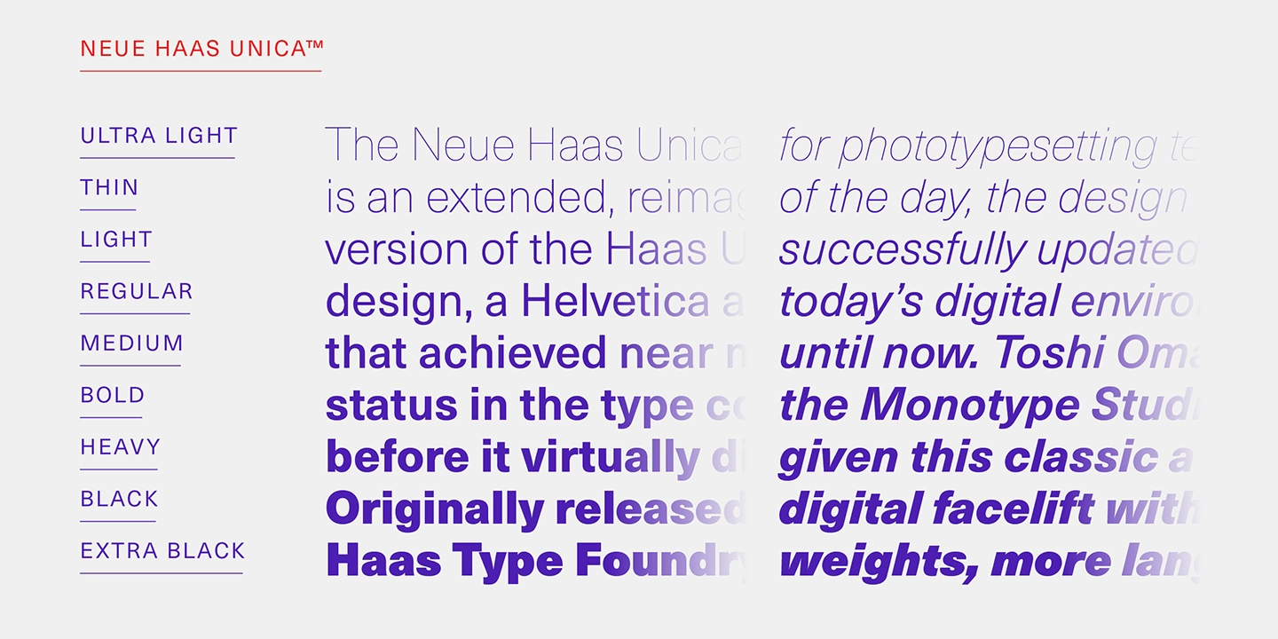 Пример шрифта Neue Haas Unica ExtraBold