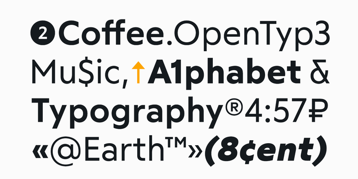 Пример шрифта RF Tone Italic