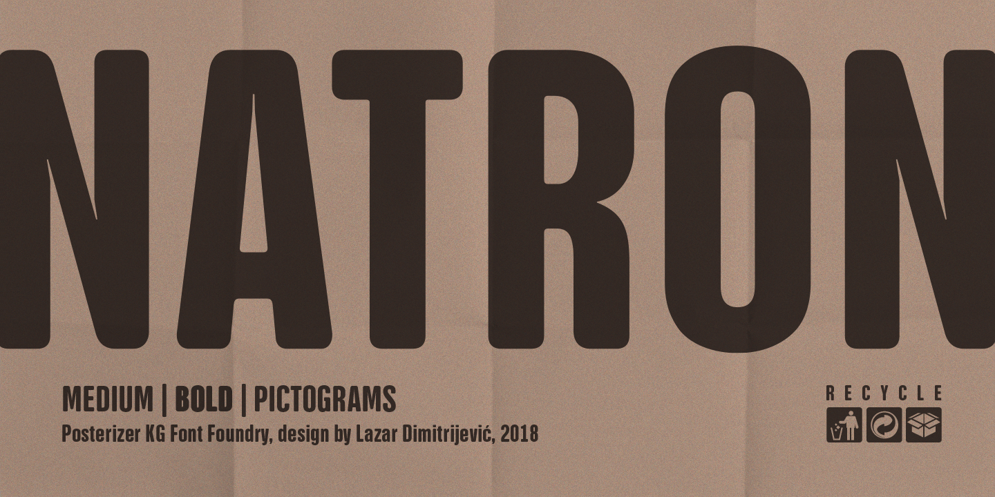 Пример шрифта NATRON Pictograms