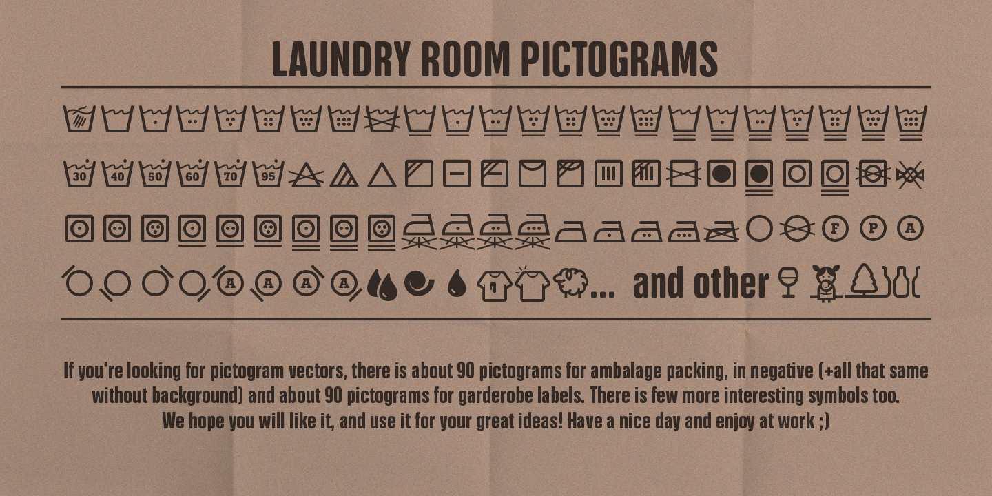 Пример шрифта NATRON Pictograms