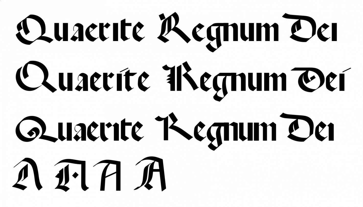 Пример шрифта QUAERITE REGNUM DEI