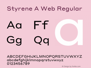 Пример шрифта Styrene A Web Regular