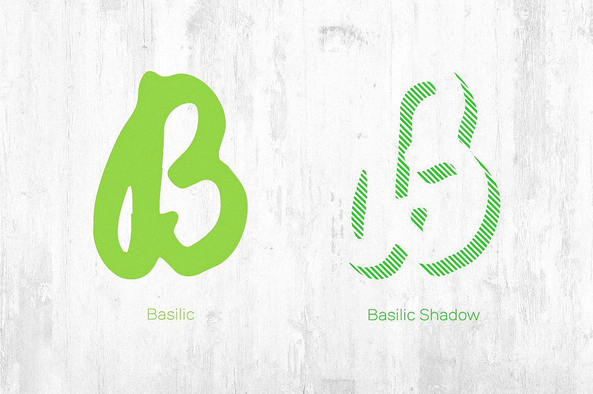 Пример шрифта Compotes Basilic Basilic Shadow