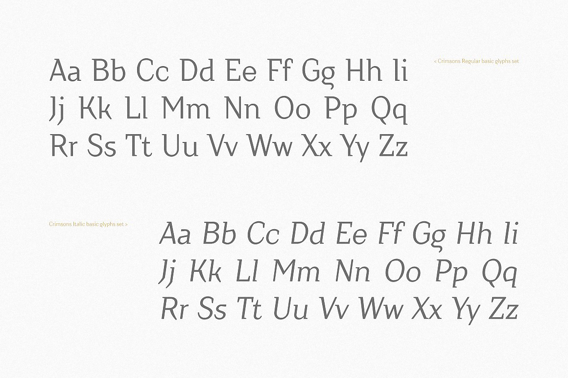 Пример шрифта Crimsons Italic