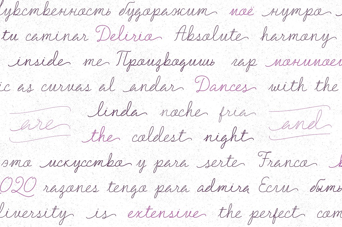 Пример шрифта Delirio One