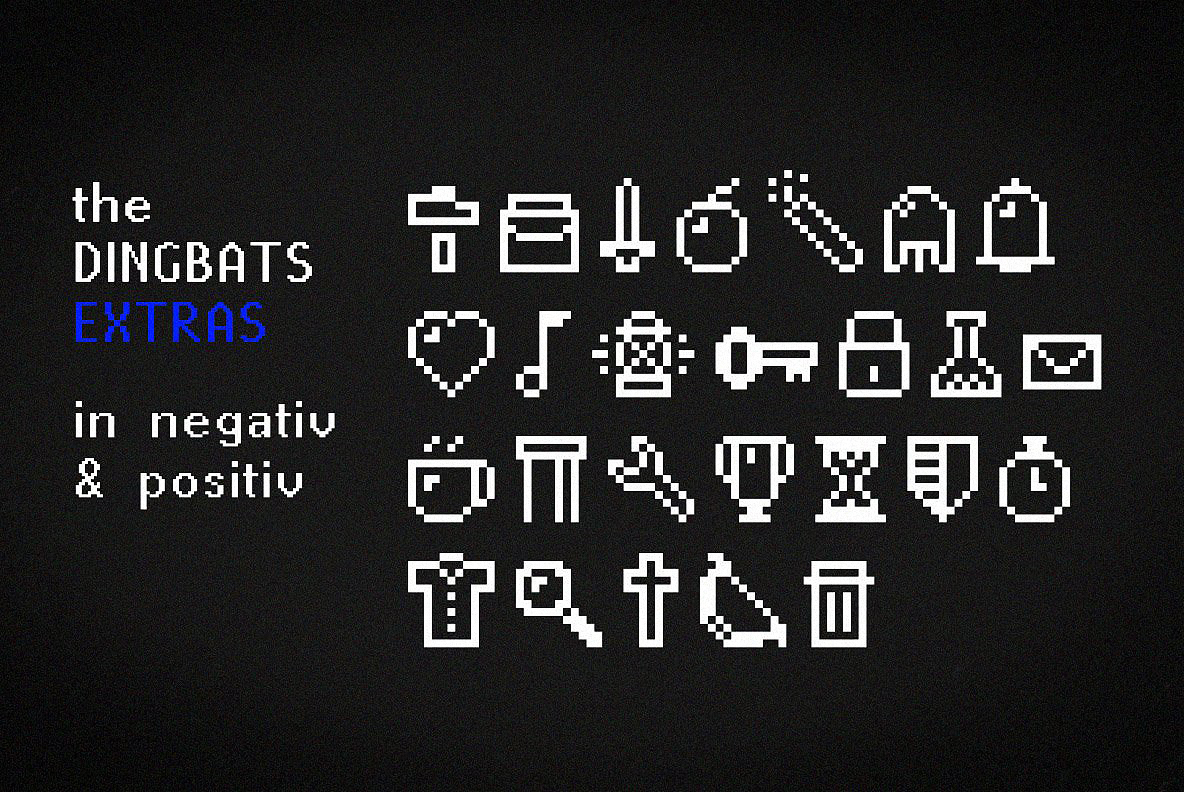 Пример шрифта Pixie Extra Symbols