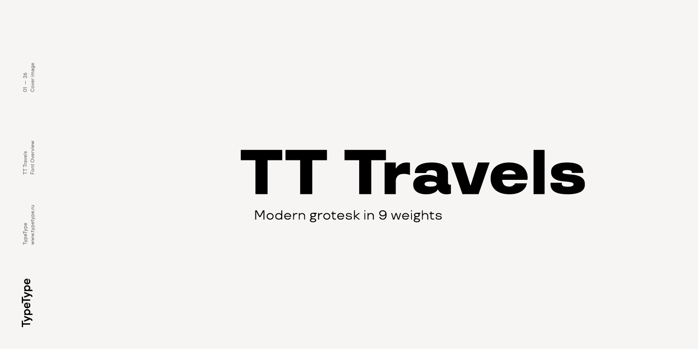 Пример шрифта TT Travels Thin Italic