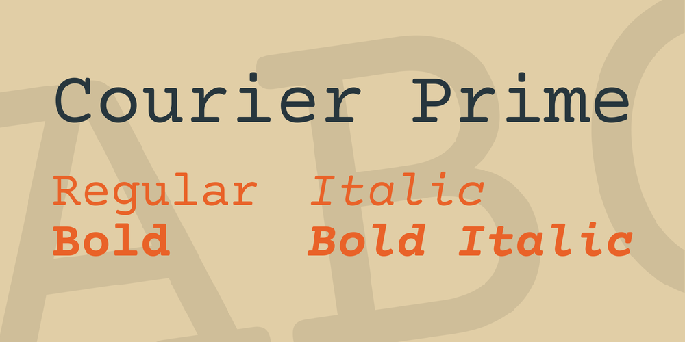 Пример шрифта Courier Prime