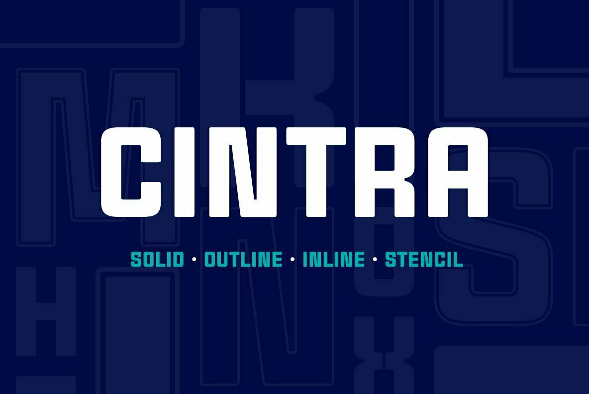 Пример шрифта Cintra Inline