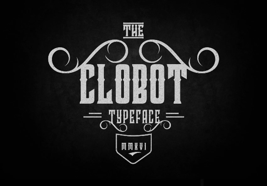 Пример шрифта Clobot
