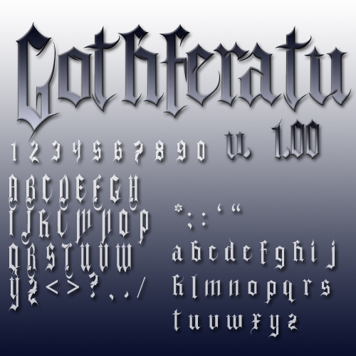 Пример шрифта Gothferatu