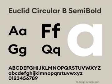 Пример шрифта Euclid Circular Italic