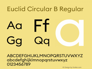 Пример шрифта Euclid Circular B