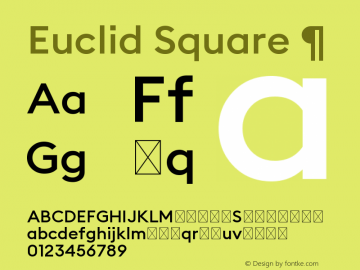 Пример шрифта Euclid Square