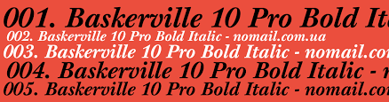 Пример шрифта Baskerville 10 Pro