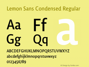 Пример шрифта Lemon Sans Condensed